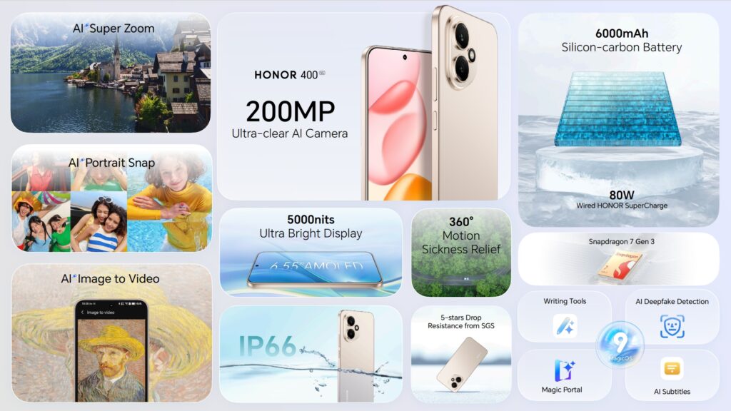 HONOR 400 and HONOR 400 Pro launch with curved OLED display, Snapdragon 8 Gen 3, and 50MP camera