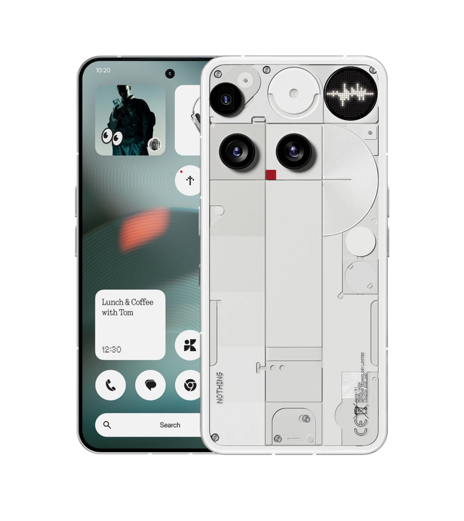 Nothing Phone 3 official render showing triple camera and transparent back